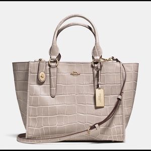 Coach CROSBY ZIP TOP CARRYALL IN CROC EMBOSSED LEATHER